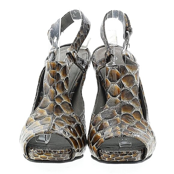 Diego Di Lucca Reptile Print Leather Heels Size 9 1/2 - Picture 1 of 2